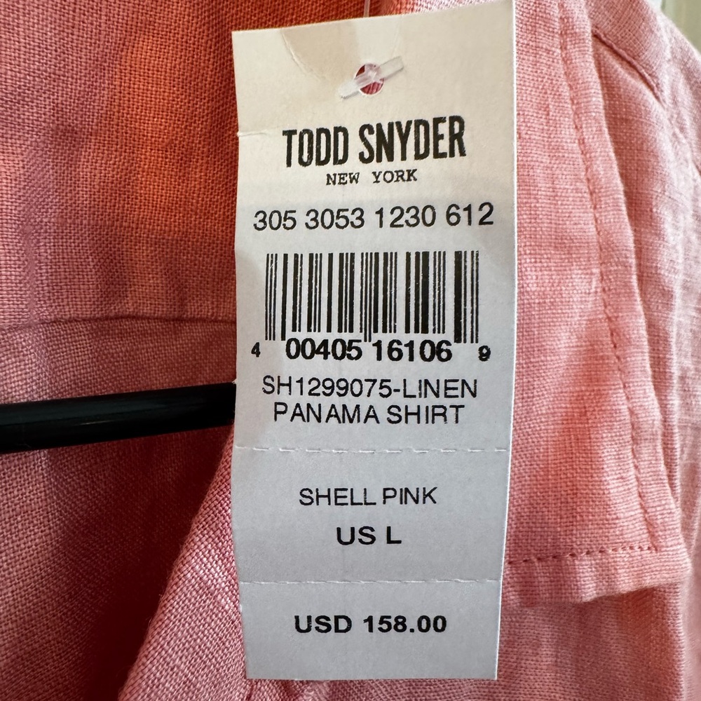 Todd Snyder Shell Pink Linen Shirt - Picture 3 of 7